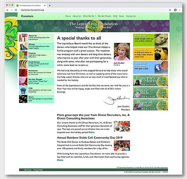 The Leprechaun Foundation Responsive Website Design